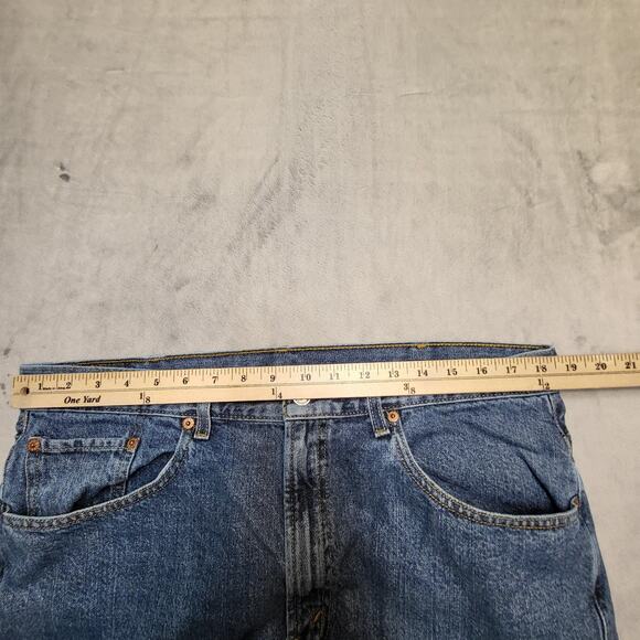 Levis 505 Shorts Mens 37 Blue Denim Regular Fit Jean 5 Pocket Zip Fly Casual - Picture 7 of 9